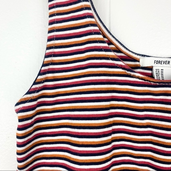 Forever 21 Red and Orange Striped Cropped Tank Top - Picture 2 of 4